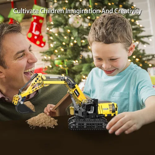 Vista 10 de Juguetes de construcción STEM para niños de 6, 7, 8, 9, 10, 11, 12 años de edad, kit de bloques de construcción modelo de excavadora, juguetes