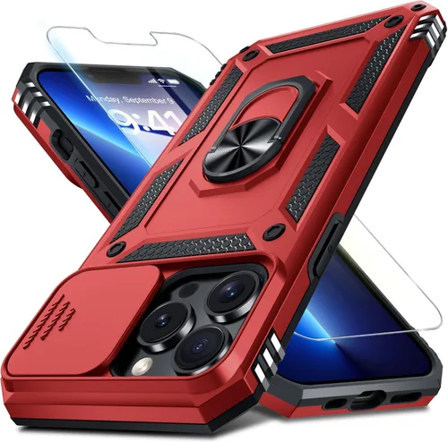 Vista 71 de Janmitta Funda para iPhone 8 Plus/7 Plus/6 Plus, Cubierta de Teléfono con Cubierta Deslizante Integrada para Lente de Cámara + Protector