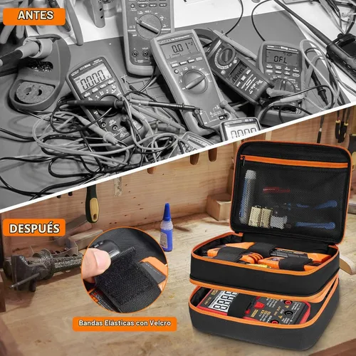 Vista 5 de Estuche de transporte compatible con Klein Tools ET310 buscador de disyuntores de CA, toma GFCI y kit de prueba eléctrica, kit de herramientas
