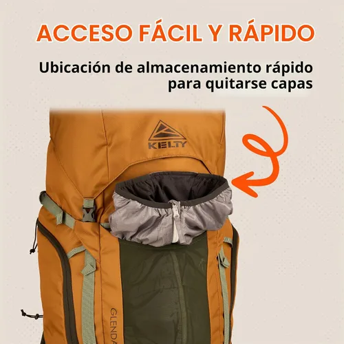 Vista 7 de Kelty Glendale - Mochila de marco interno de 65 L a 105 L, paquete de senderismo para varios días, suspensión ajustable, ajuste personalizado