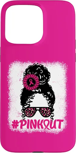 Vista 31 de iPhone 16 desordenado moño desgastado cinta rosa rosa hacia fuera caso cáncer de mama