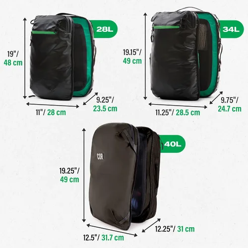 Vista 38 de COR Surf Mochila de viaje de mano Island Hopper 2.0 Mochila ultraligera aprobada para artículos personales 28L Negro Edición impermeable