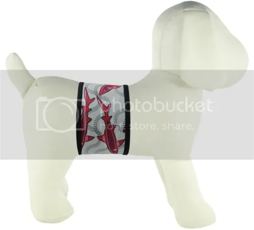 Vista 7 de Bandas lavables y reutilizables de vientre para perro macho de PlayaPup, Tiki Flame