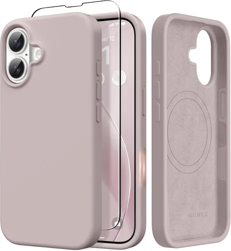 Vista 74 de GONEZ Funda magnética para iPhone 14, compatible con Magsafe, con protector de pantalla + protector de cámara, forro de microfibra antiarañazos
