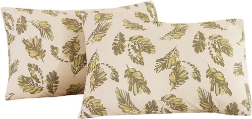 Vista 16 de ECOCOTT Juego de 2 fundas de almohada florales de tamaño estándar, 100% algodón lavado con cierre de sobre, fundas de almohada estampadas de flores