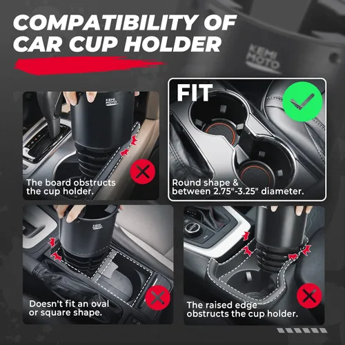 Vista 4 de KEMIMOTO Expansor universal de portavasos – Se adapta a botellas Hydro Flask, Yeti, de 18-40 onzas, 3.0 a 3.8 pulgadas de diámetro, apto