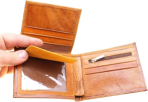 Vista 4 de Asoodehdelan - Cartera de piel auténtica Farvahar con alas de león para hombres
