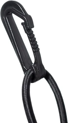 Vista 4 de Paracord Planet Gancho elástico sin alas – Ganchos de cuerda de choque resistentes de 1/4 pulgadas negro – Accesorios de camping y náutico