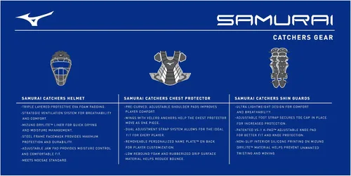 Vista 3 de Mizuno Samurai Baseball Boxed Catcher's Gear Set