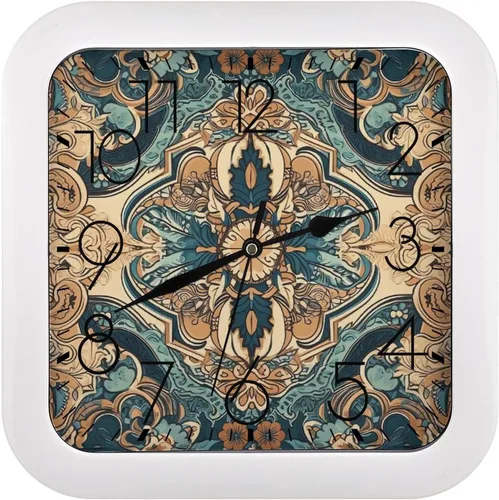 Vista 25 de 10" Square Modern Wall Clock,Ancient Egypt Print Kitchen Clocks Wall Battery Operated,Silent Non Ticking Unique Funny Cute Wall Clock for Living