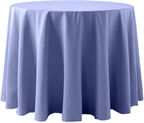 Vista 4 de Ultimate Textile Cotton-Feel - Mantel redondo de 90 pulgadas para comedor, color berenjena, color morado