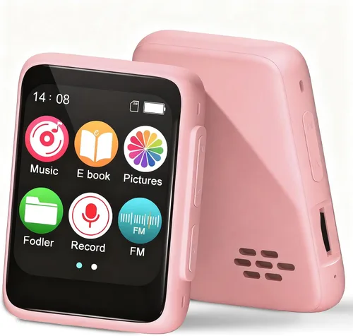 Vista 10 de Reproductor de MP3 para niños con Bluetooth y altavoz, reproductor de música portátil simple para niños, radio FM de 32 GB, lector de libros Negro