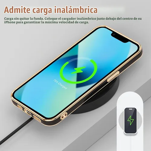 Vista 7 de Teageo Funda para iPhone 13 mini para mujeres y niñas, diseño de corazón de Negro