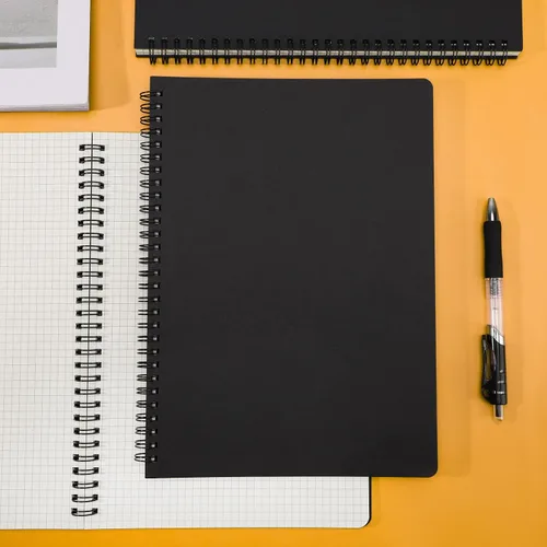 Vista 6 de EUSOAR Cuaderno de espiral de papel cuadriculado, B5, paquete de 3 unidades de 7.3 x 10.2 pulgadas, 120 páginas, cuaderno de papel de tapa dura