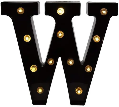 Vista 7 de Ulalaza Letrero de luz LED en blanco y negro, 2 letras AA alimentadas por batería para boda, fiesta de cumpleaños, lámpara de Navidad, luz nocturna