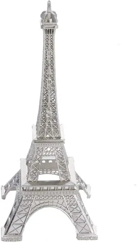 Vista 3 de BalsaCircle Centro de mesa de torre Eiffel de metal negro de 10 pulgadas para regalos de fiesta de boda, decoración de mesa, suministros para cenas
