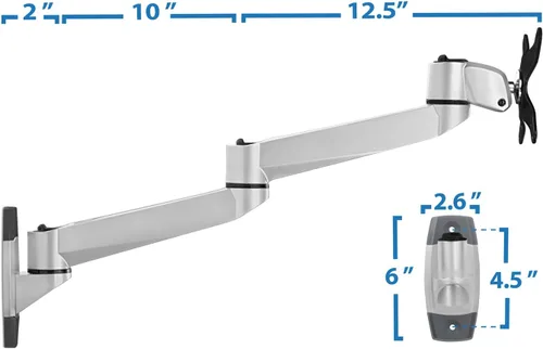 Vista 4 de Mount-It! MI-33114 Soporte de pared articulado para monitor de movimiento completo