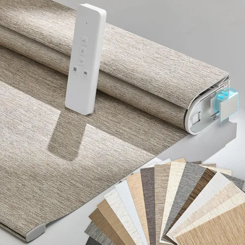 Vista 23 de Persianas motorizadas inteligentes Persilux con control remoto, sin necesidad de perforación, persianas enrollables automáticas para ventanas