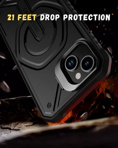 Vista 6 de CaseBorne Funda protectora compatible con iPhone 15, compatible con MagSafe, delgada pero resistente, con protector de pantalla de vidrio templado