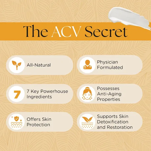Vista 4 de UpWellness The ACV Secret Skin Moisturizer - Crema hidratante con vinagre de sidra de manzana, ácido hialurónico, aceite de ricino y más, protege