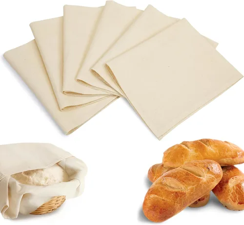 Vista 9 de 3 paños de té 100% algodón para hornear masa madre – 14 x 18 pulgadas sin blanquear cesta de pan toallas de saco de harina, paño de cubierta
