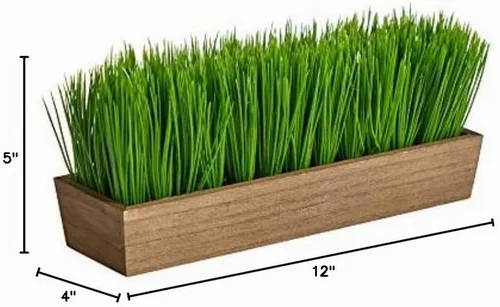 Vista 6 de Planta artificial de hierba de 12 pulgadas en maceta decorativa