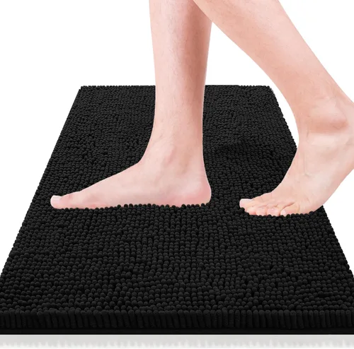 Vista 33 de Alfombras de baño de 47 x 17 pulgadas, súper absorbentes, suaves, gruesas, lavables a máquina, tapete de baño de felpilla antideslizante, tapete