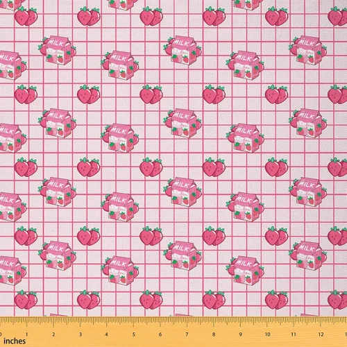 Vista 42 de Tela con Patrón de Ajolote Rosa por Yarda Estilo de Dibujos Animados Encantadora Tela de Vida Silvestre para Niños Adolescentes Flores Hojas Lindo
