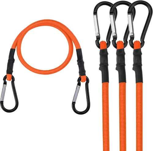 Vista 12 de WORKPRO Cuerdas elásticas de 24 pulgadas con ganchos, paquete de 4 correas elásticas de goma superior resistente, cuerda elástica fuerte para tienda
