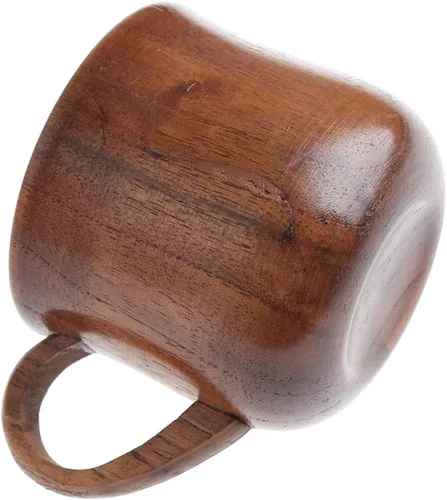 Vista 5 de Tebatu Taza de madera Primitiva hecha a mano de madera natural café cerveza jugo leche té taza