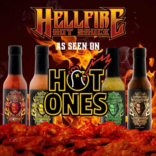 Vista 8 de Hellfire Hot Sauce Devil's Blend - Paquete de regalo de salsa picante gourmet con 4 sabores picantes (cuatro botellas de 5 onzas)