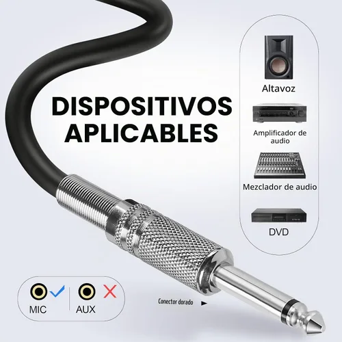 Vista 5 de OneOdio Micrófono dinámico con cable ON55 para cantar, cable XLR de 16.4