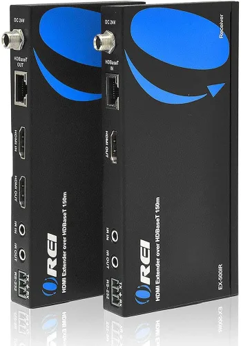 Vista 11 de OREI Extensor HDMI HDBaseT de 1080p a través de cable LAN Ethernet Cat5e/6, hasta 500 pies, compatible con HDCP 1.4, IR bidireccional, salida HDMI