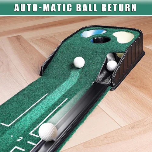 Vista 4 de CHAMPKEY Golf Putting Green Indoor - Advanced Guides Golf Putting Mat - Enhance Putting Accuracy and Challenge