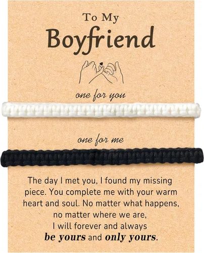 Vista 9 de Jeka Pulseras a juego para parejas, promesa de distancia, novio, novia, novio y novia, pulseras para parejas