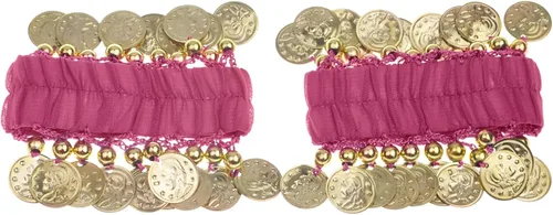 Vista 14 de Pulseras de muñeca y tobillo para danza del vientre, accesorio de disfraz de Halloween Negro