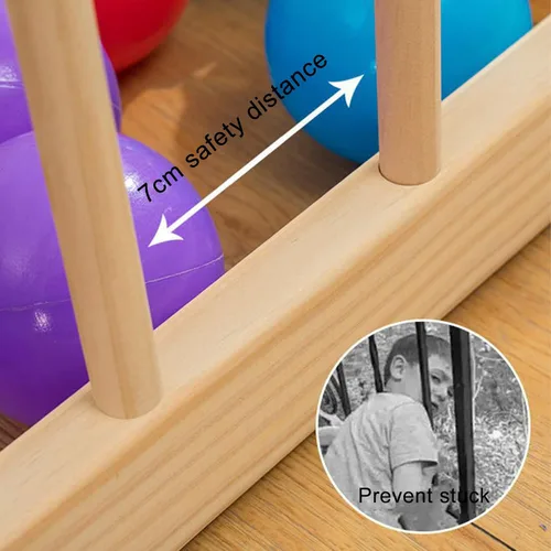 Vista 4 de Jolan Corralito de madera para bebés, valla de centro de actividades de seguridad para niños pequeños, corrales anticaídas para interiores