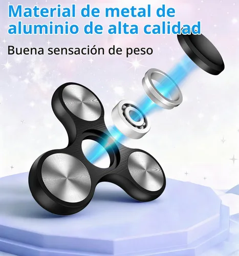 Vista 2 de ATESSON Fidget Spinner Juguete Ultra Duradero de Acero Inoxidable Rodamiento de Alta Velocidad Giros de Precisión Material de Metal Mano Spinner