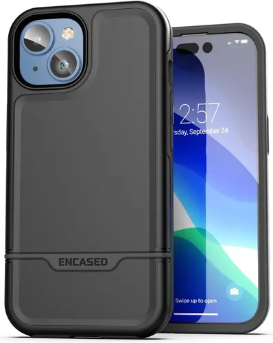 Vista 24 de ENCASED Funda a prueba de golpes compatible con iPhone 14, funda ultra protectora resistente para teléfono, serie Rebel (negro)