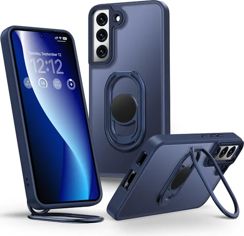 Vista 12 de Shields Up Funda para Samsung Galaxy S22 con soporte, Galaxy S22 transparente con soporte de doble anillo [ajustable y plegable] Funda protectora a