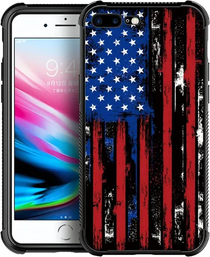 Vista 125 de Funda compatible con iPhone X/XS, diseño de bandera estadounidense de béisbol, TPU suave, a prueba de golpes, de vidrio templado, para iPhone X/XS