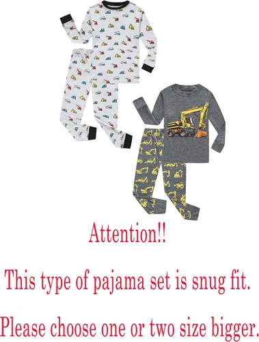 Vista 2 de Family Feeling - Conjunto de 2 piezas de pijama de Navidad a rayas para niños y niñas, 100% algodón