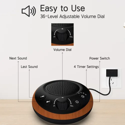 Vista 3 de Máquina de Ruido Blanco y Sonido Marrón iDealSleep, Máquina de Ruido Blanco, 30 Sonidos Relajantes, Terapia de Sonido para Bebés, Niños, Adultos