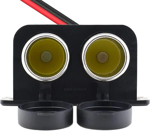 Vista 3 de Divisor de enchufe de encendedor de cigarrillos de 2 vías, impermeable, 12 V, repuesto de enchufe de adaptador de corriente dual para automóvil, RV