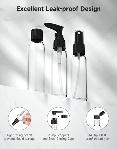 Vista 2 de Kit de botellas de viaje Morfone, Negro