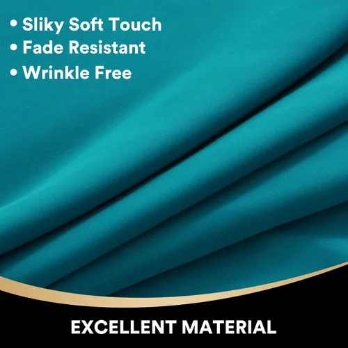 Vista 5 de PrinceDeco Cortinas 100% opacas de 54 pulgadas de largo, completamente opacas, tratamiento de ventanas, cortinas forradas con aislamiento térmico