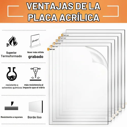 Vista 7 de Gartful - Lámina de acrílico transparente de 6x8 pulgadas - 0.08"/2mm, panel de plexiglás de plástico transparente cuadrado para proyectos DIY