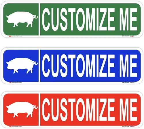 Vista 10 de Street Signs - Letreros personalizados con diseño de oso Diseña tu letrero de calle personalizado con color, símbolo de animal, fuente, palabras