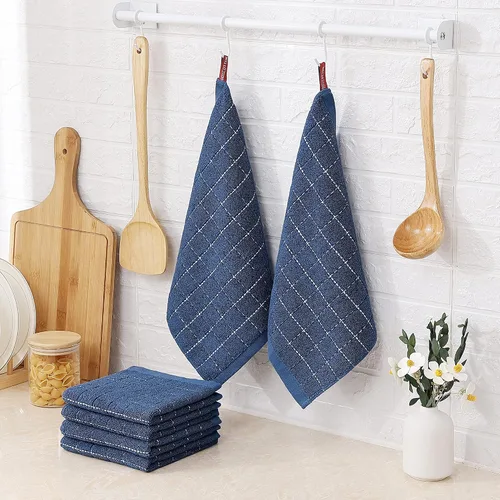 Vista 7 de Homaxy Juego de 10 toallas de cocina y paños de cocina, 12 x 12 y 13 x 28 pulgadas, juego de 10 toallas de cocina de rizo de algodón a granel