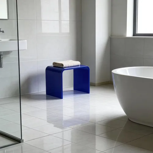 Vista 3 de Taburete de acrílico de 13" de ancho para niños pequeños, soporte para plantas, multiusos como taburete resistente al agua para la ducha, taburete